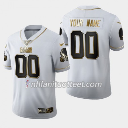 Miesten Cleveland Browns NFL Pelipaita Custom Nike Valkoinen Golden Edition 100th